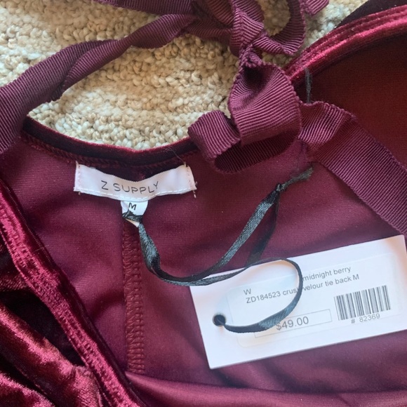 NWT Z Supply crushed velour tie back dress - Picture 4 of 5